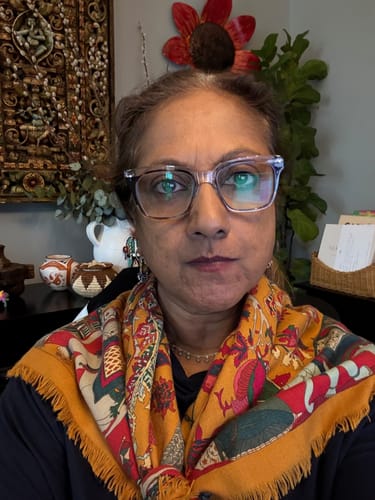 Customer photo review of Boxed Hermès Fantaisies Indiennes Silk  & Cashmere Scarf