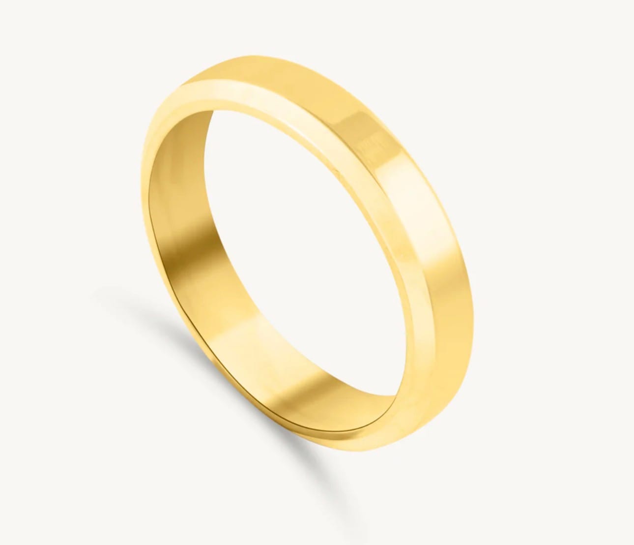 Customer photo review of Sleek Edge Golden Band Ring