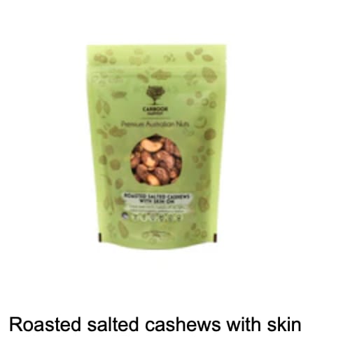 Customer photo review of Roasted salted cashews with skin on