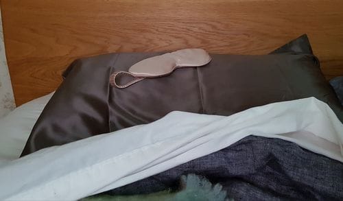 Customer photo review of Grey Silk Pillowcase - Queen Size, Zip Closure