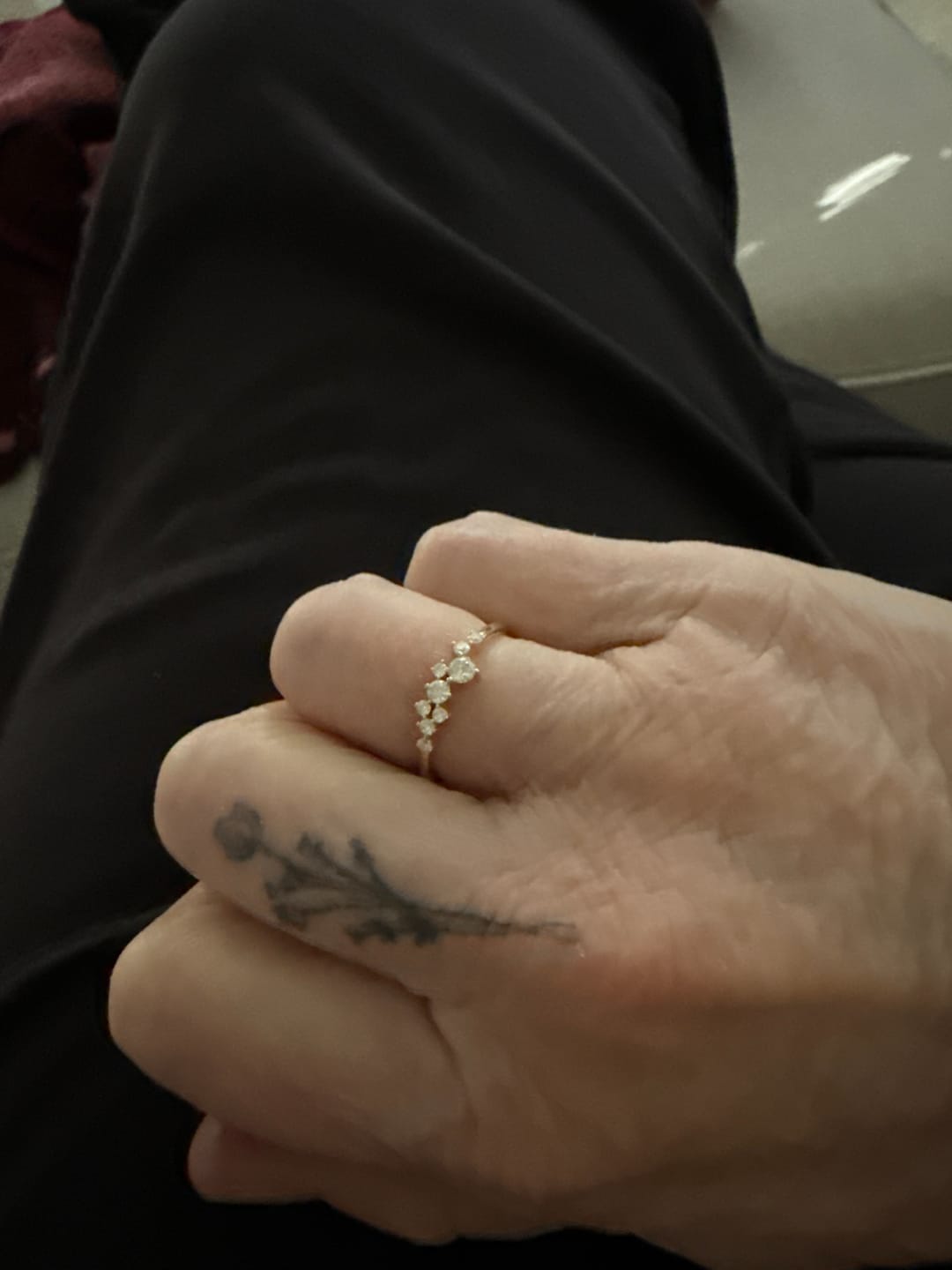 Customer photo review of Moissanite Floating Cluster Ring