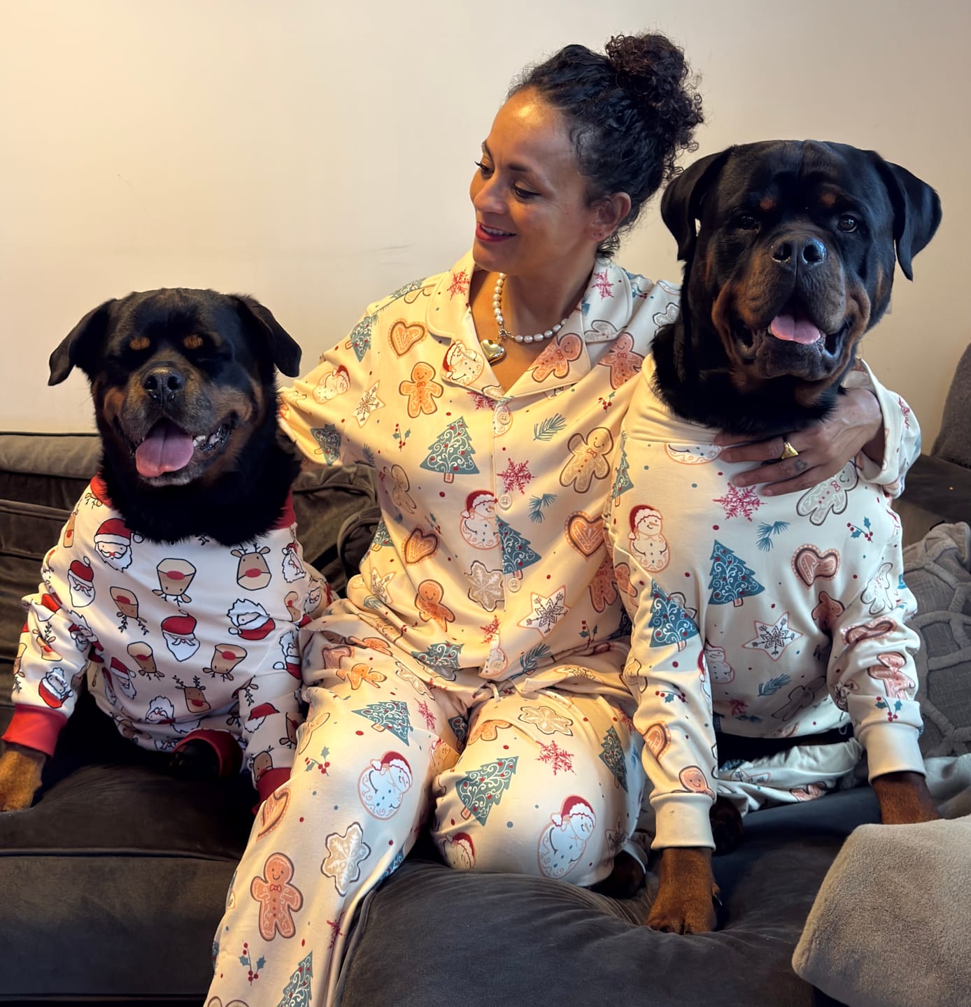 Customer photo review of Human Pajama Pants - Frosty Night