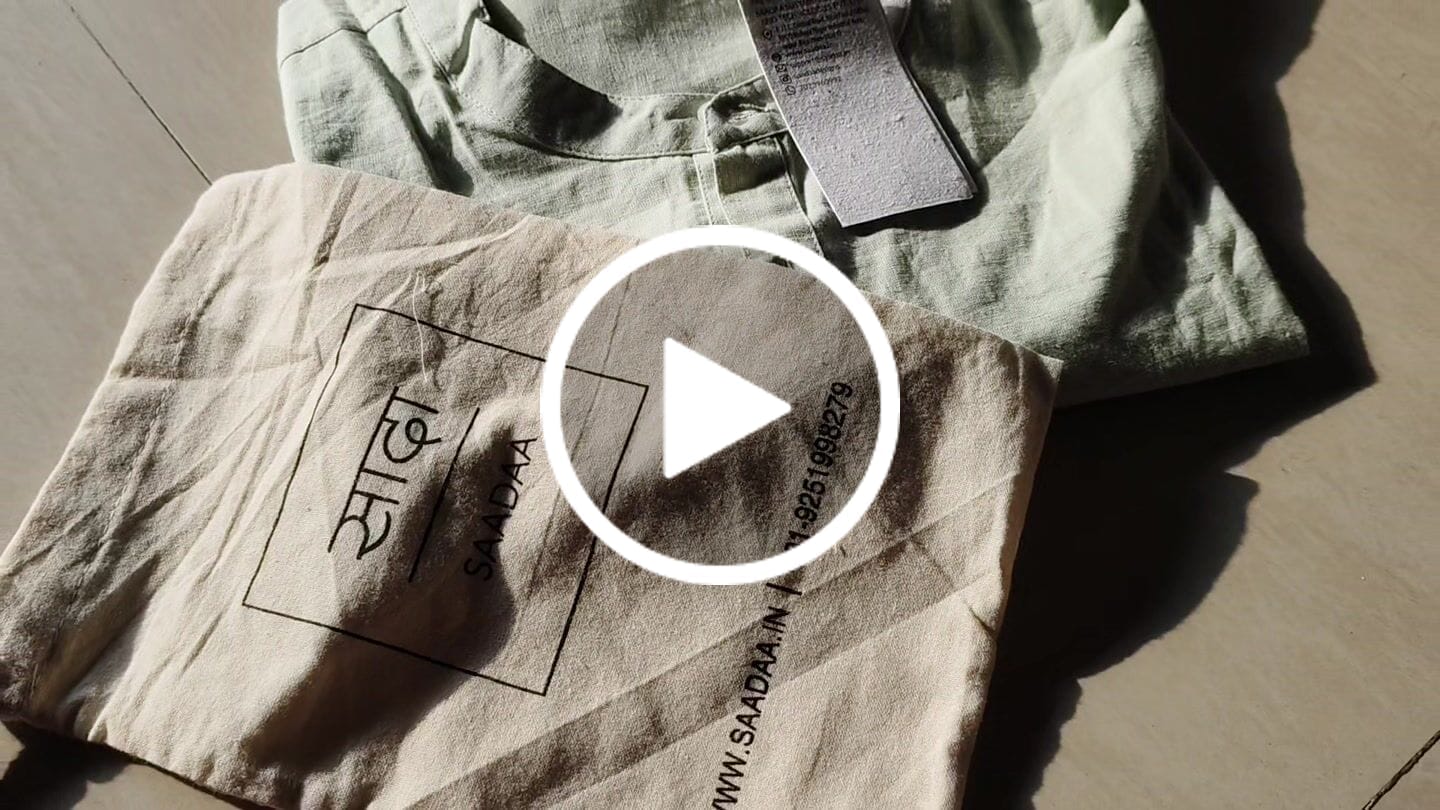 Customer video review of Men Mint Green Airy Linen Short Kurta