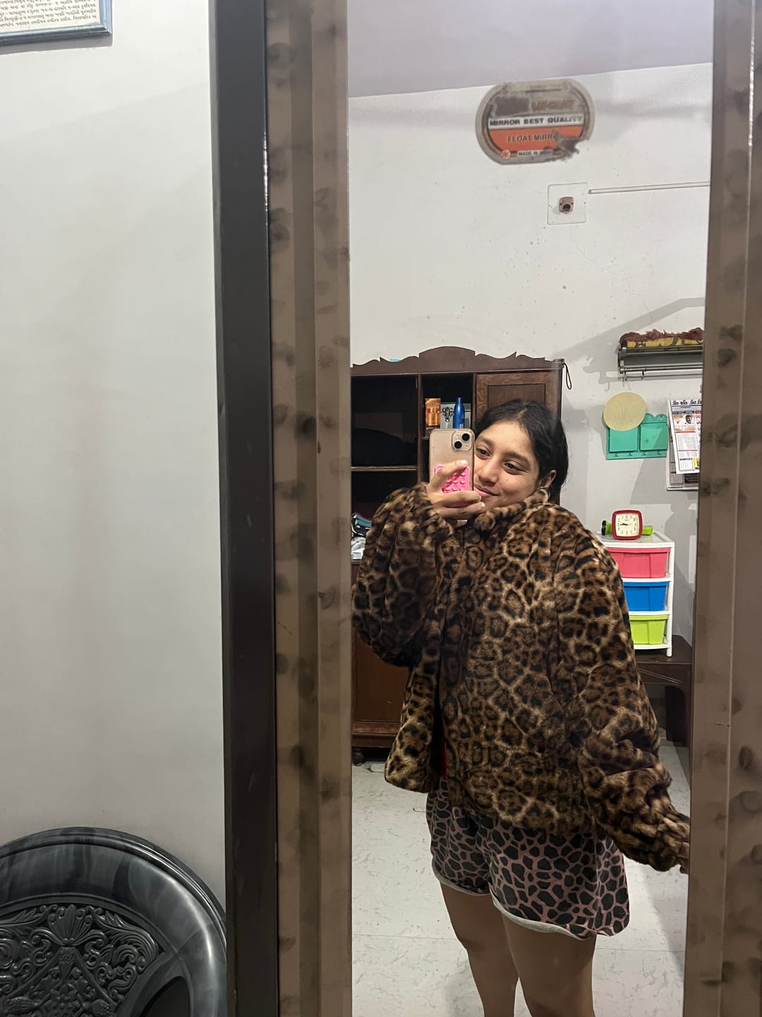 Customer photo review of Premium Leopard Soft Fur Jacket