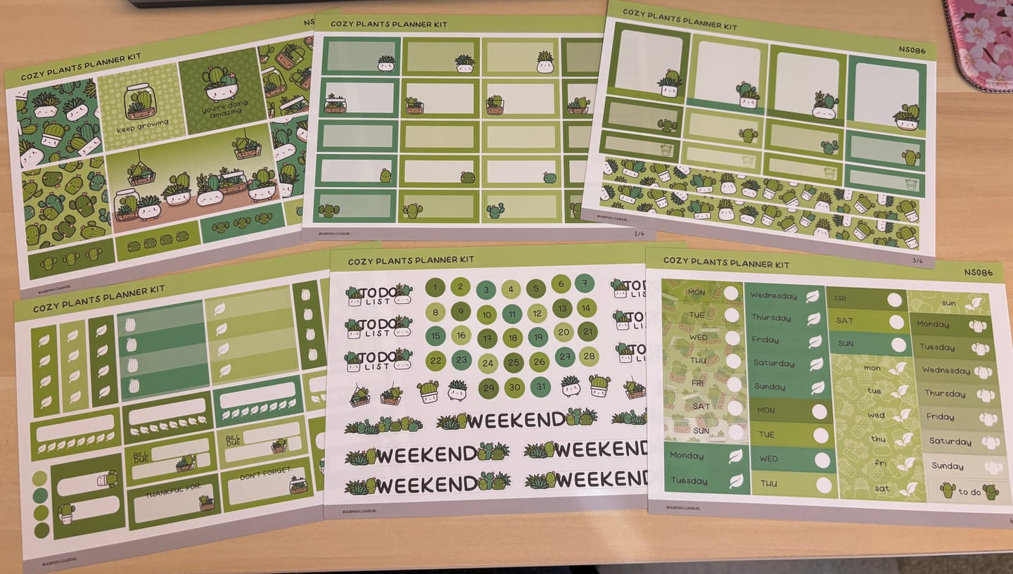 Customer photo review of Cozy Plants Planner Kit (Set of 6)