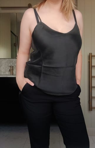 Customer photo review of 100% Mulberry Silk Camisole - Black