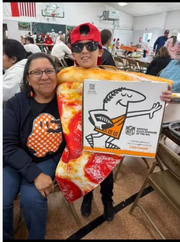 Customer photo review of Checkered Ghost and Bats Sequins and Chenille Patch