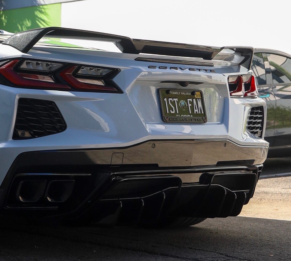 Customer photo review of Corvette C8 Rear Bumper Add-On Diffuser Splitter Lip