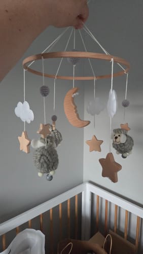 Customer photo review of Baby Wooden Comfort Crib Mobiles
