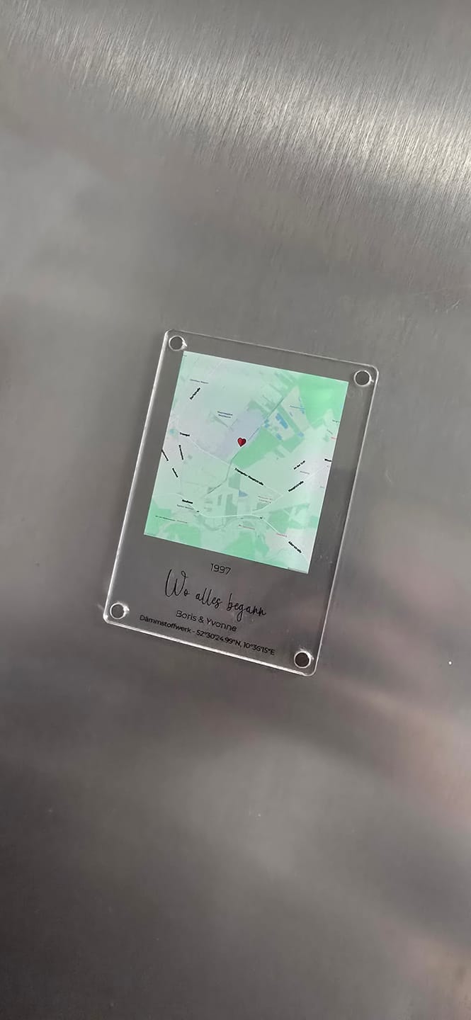 Customer photo review of "Unser Ereignis" - Acryl Magnet