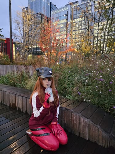 Customer photo review of EVA Asuka Langley Soryu Long [Brown, Orange] Hair Basic Wig