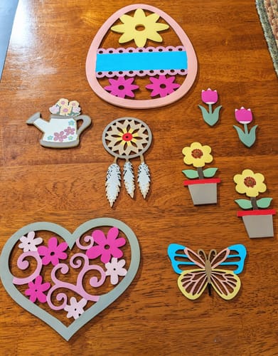 Customer photo review of Unfinished Wood Lace Flower Egg Shape - Easter Craft - up to 46" DIY