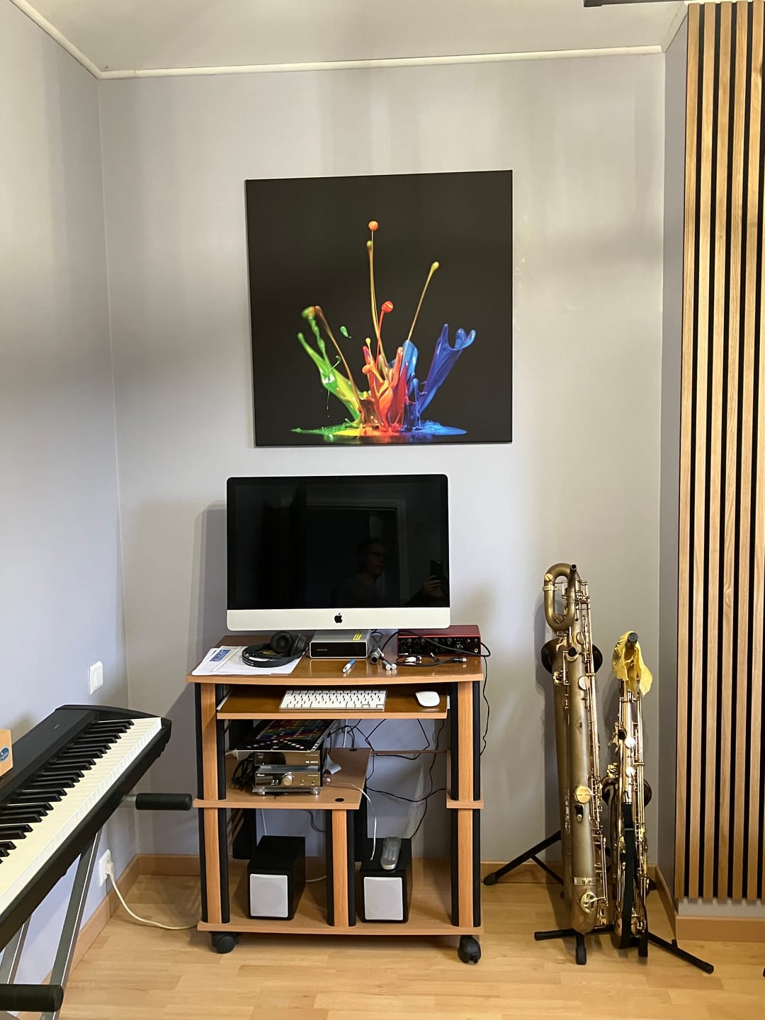 Customer photo review of Tableau Abstrait Carré - Splash Multicolore