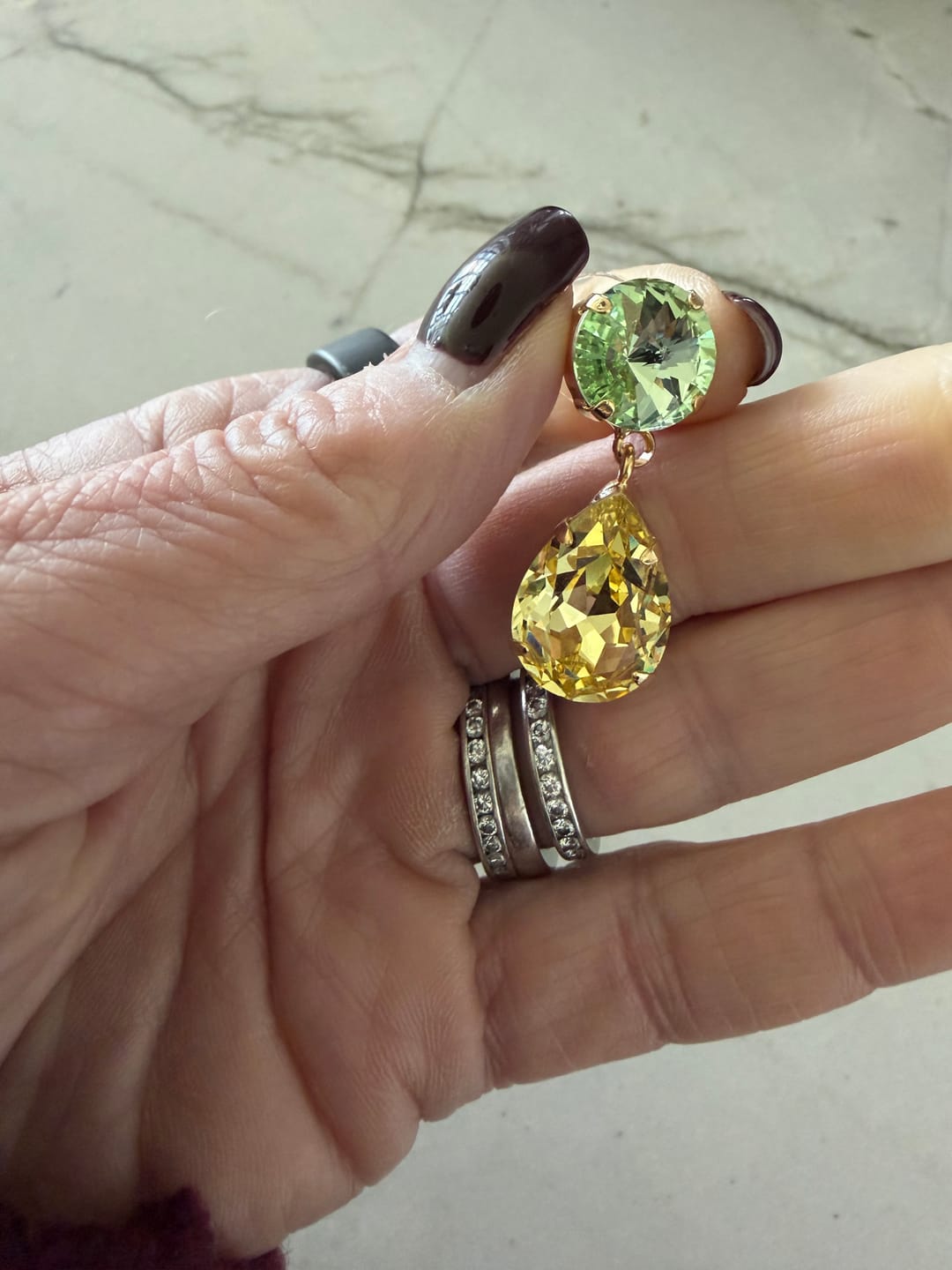Customer photo review of Sunbeam Drops Earrings