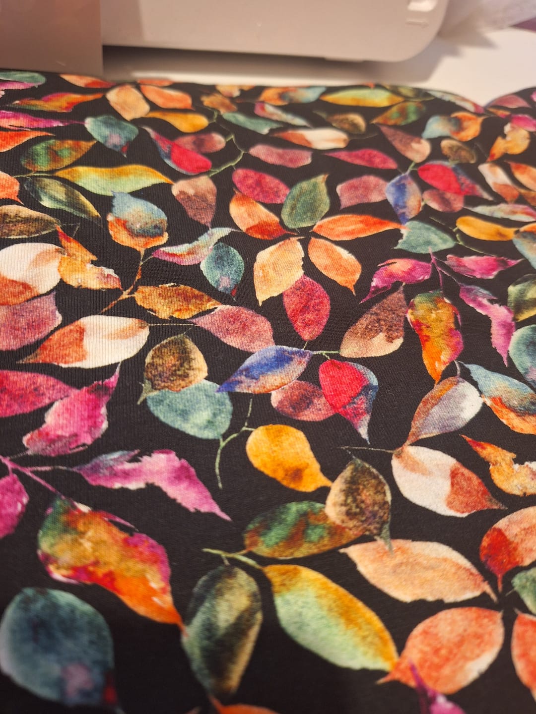 Customer photo review of Chroma Leaves Cotton Jersey Fabric