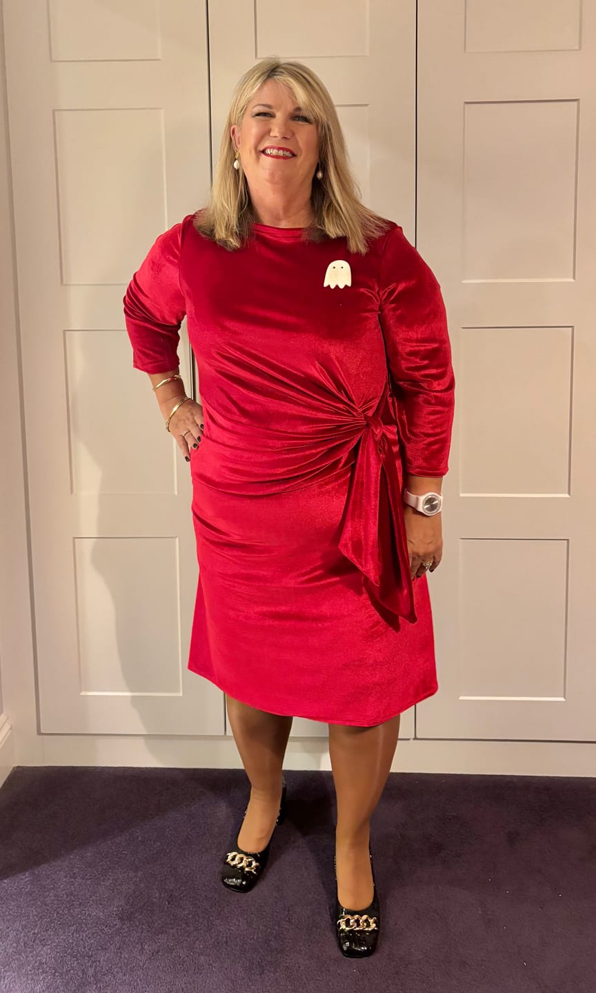 Customer photo review of Plain Stretch Velvet Fabric