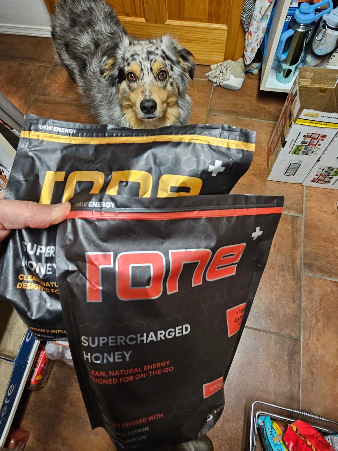 Customer photo review of 100mg Caffeine - Apple Cinnamon - SuperCharged Honey (20-Pack)