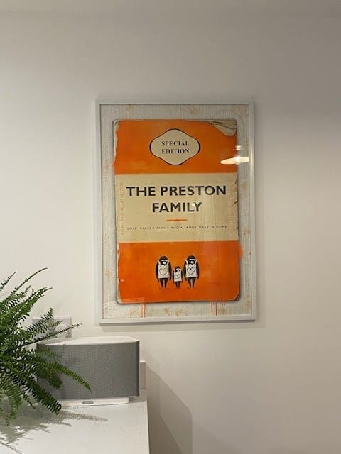 Customer photo review of Personalised Book Cover Art Print (Family Edition) New Colours!