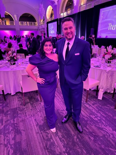 Customer photo review of Carmen Gown in Purple by Black Halo - RENTAL