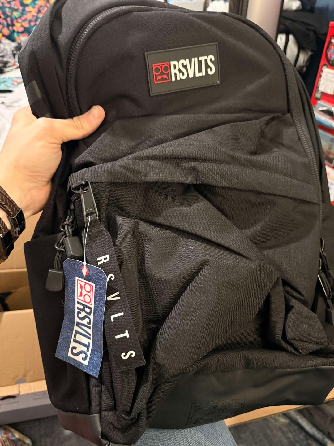 Customer photo review of RSVLTS Black Backpack V1