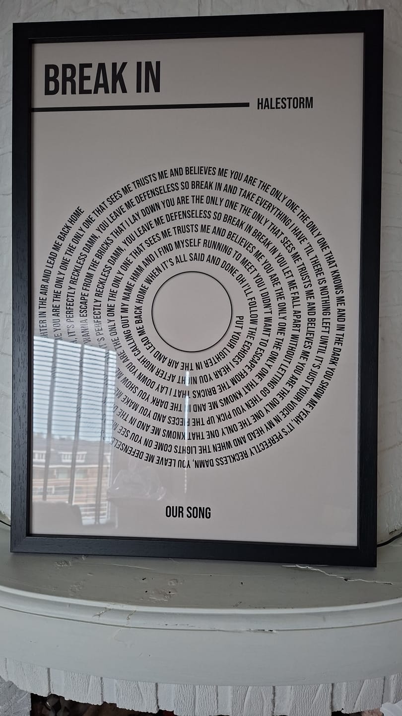 Customer photo review of Gepersonaliseerde Songtekst