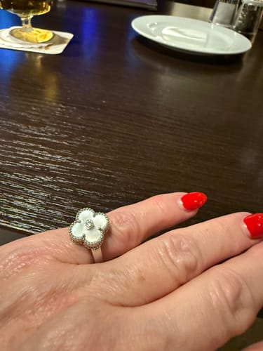 Customer photo review of CLOVER SILVER MOP DIAMOND RING