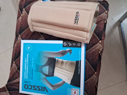 Customer photo review of Sacro Lumbar Belt 12" Back Double Strap | Supports the Lower back | Corrects Posture & Relieves Back Pain (Beige)