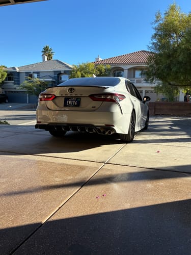 Customer photo review of Fit 2018-2024 Toyota Camry TRD Style Black Rear Bumper Lip Spoiler Lower Diffuser & Splitters