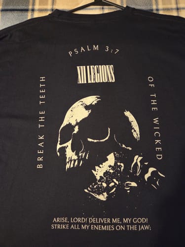 Customer photo review of PSALM 3:7 T-shirt