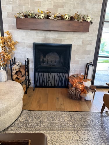 Customer photo review of Free Standing Fireplace Screen Custom Made Options - Sawgrass
