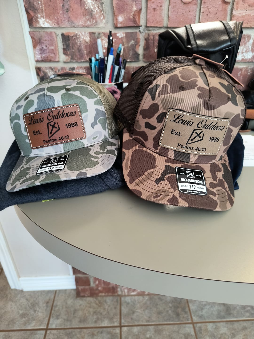 Customer photo review of Custom Camouflage Trucker Hats