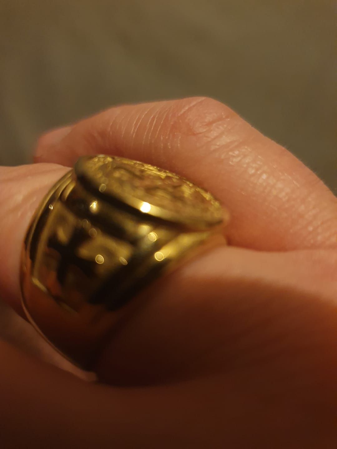 Customer photo review of FREE Today: St. Benedict the Protector Titanium Ring