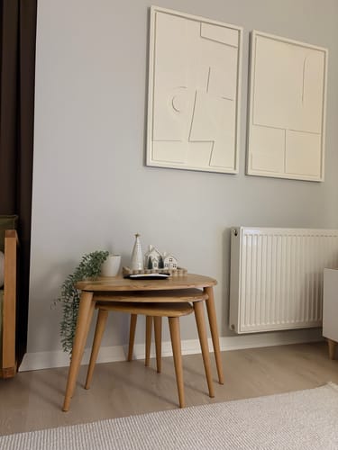 Customer photo review of 3'lü Zigon Sehpa - Masif Kestane Sehpa Takımı
