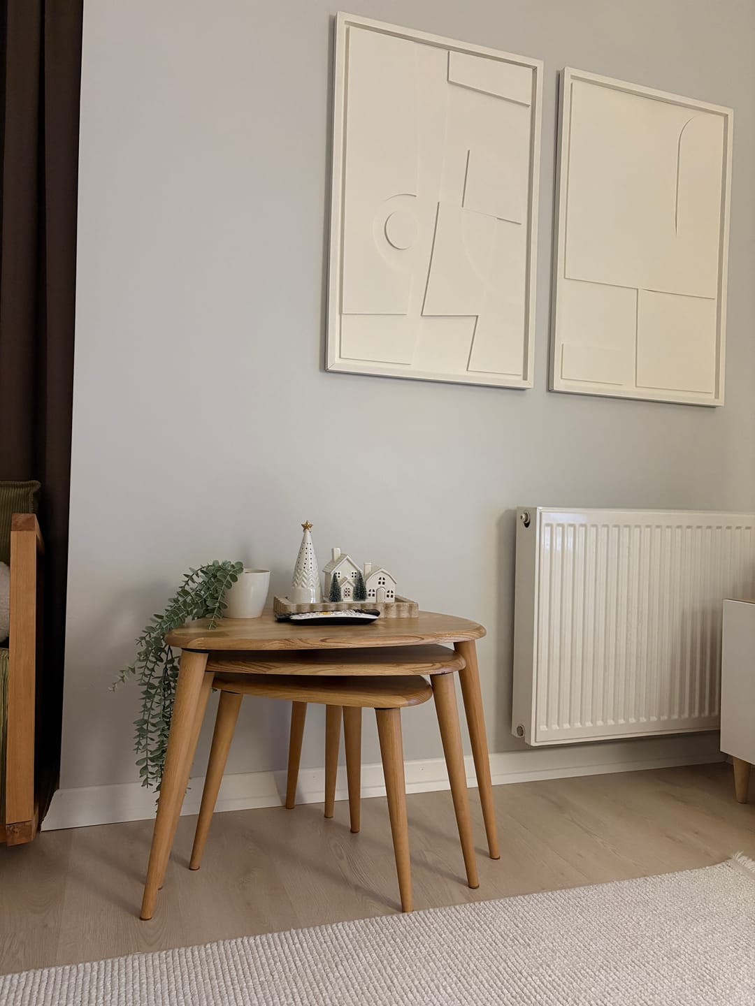 Customer photo review of 3'lü Zigon Sehpa - Masif Kestane Sehpa Takımı