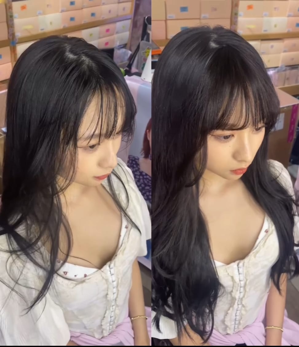Customer photo review of Sushi Bang) See-through bang tail (100% human hair)