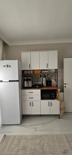 Customer photo review of Rani JE209 Çok Amaçlı Dolap 8 Kapaklı 2 Çekmeceli Raflı Kiler Mutfak Dolabı Beyaz - Sepet Ceviz