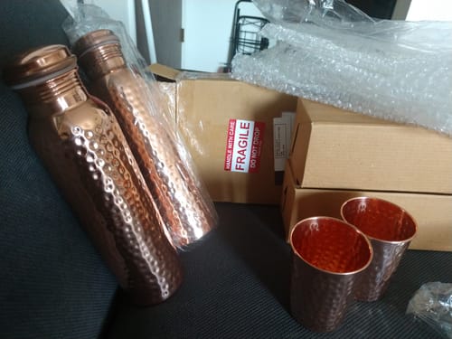 Customer photo review of Himalayan Ayurvedic Pure Copper Bottle