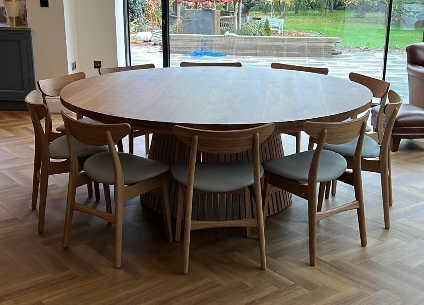 Customer photo review of Vivien Extendable Round Oak Dining Table