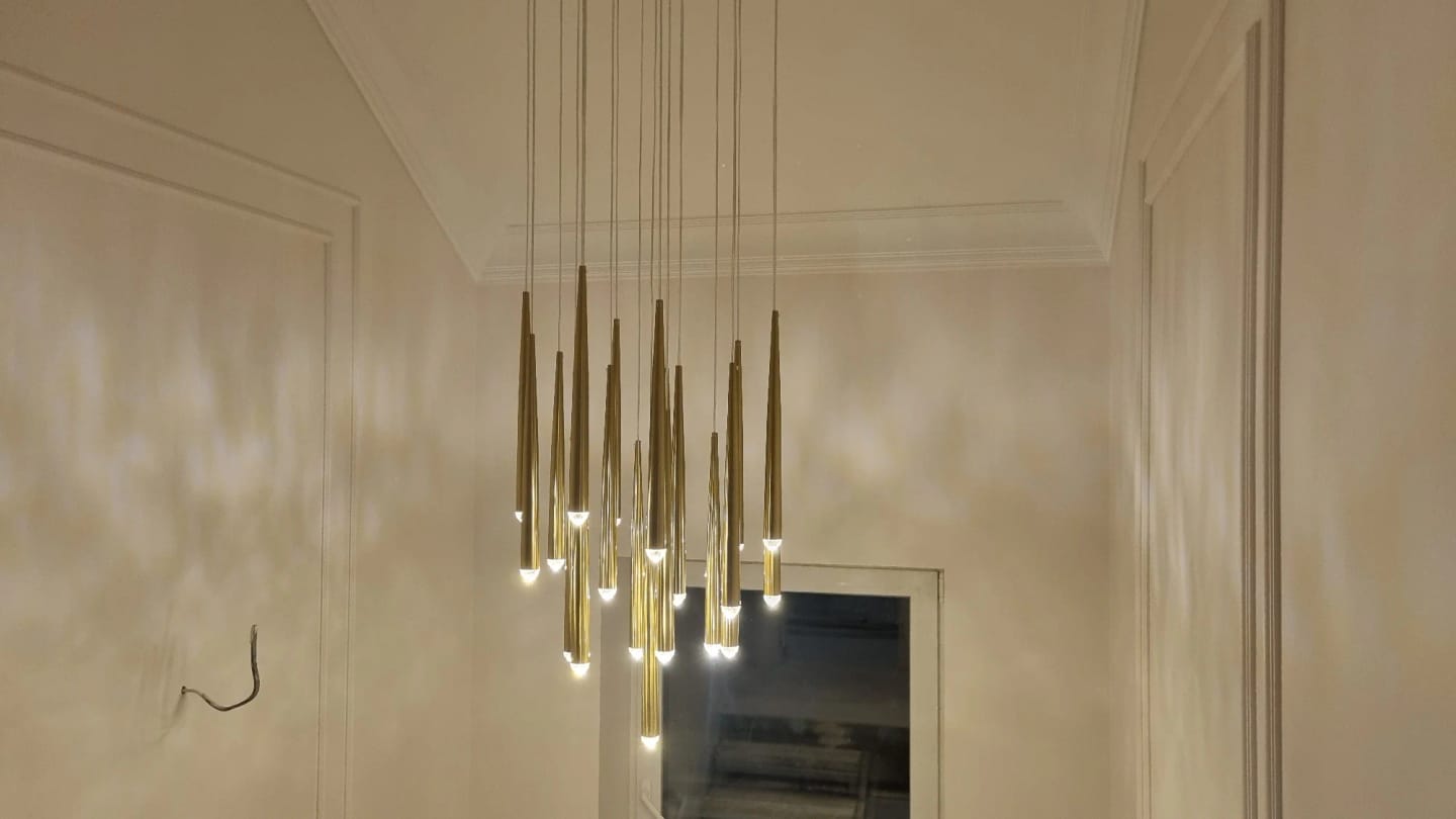 Customer photo review of Contemporary Chandelier for High Ceiling Living Room & Foyer