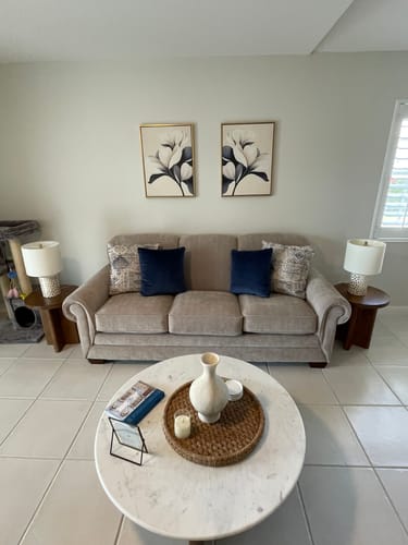 Customer photo review of Navy Magnolia Set of 2