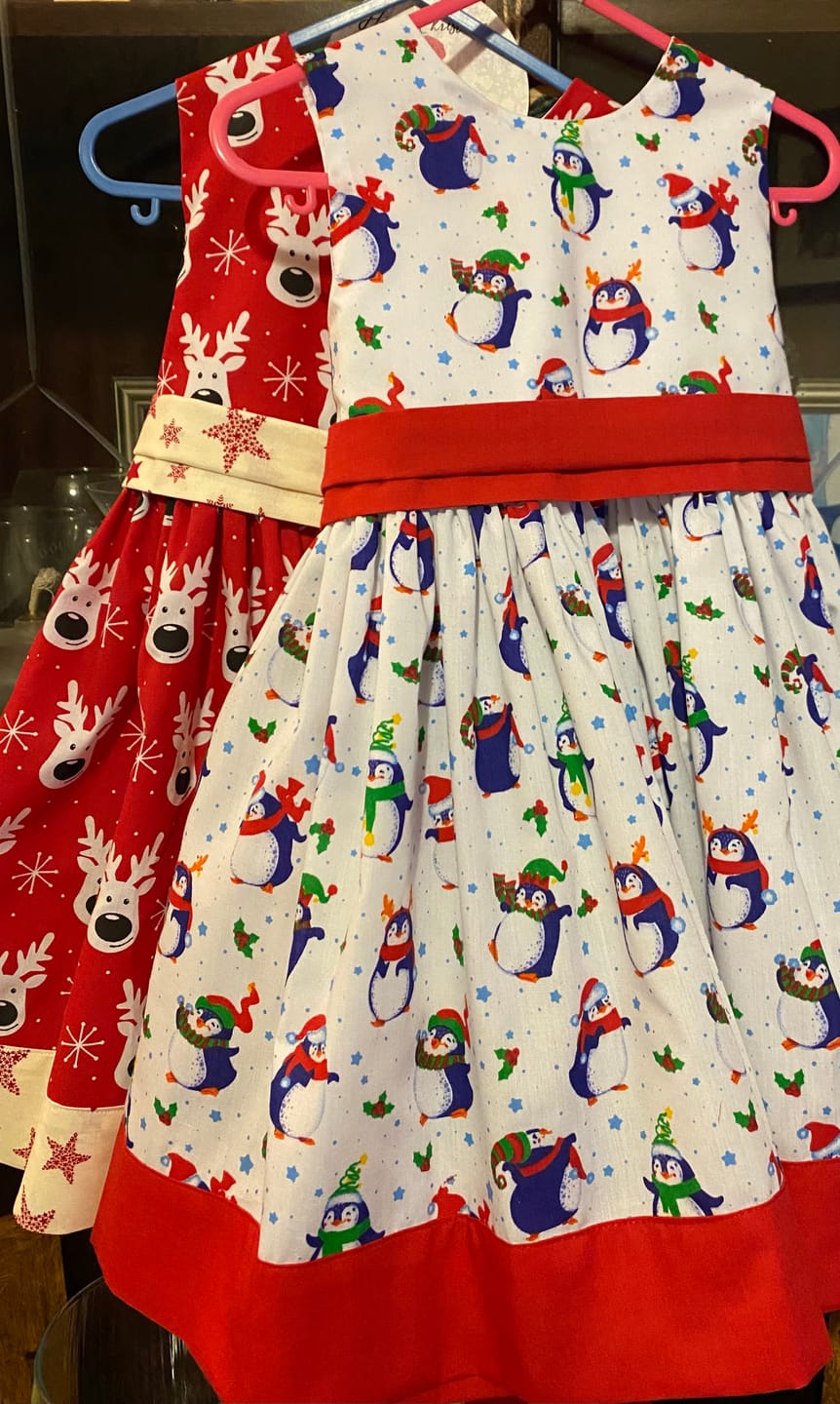 Customer photo review of White Reindeer Faces Polycotton Fabric