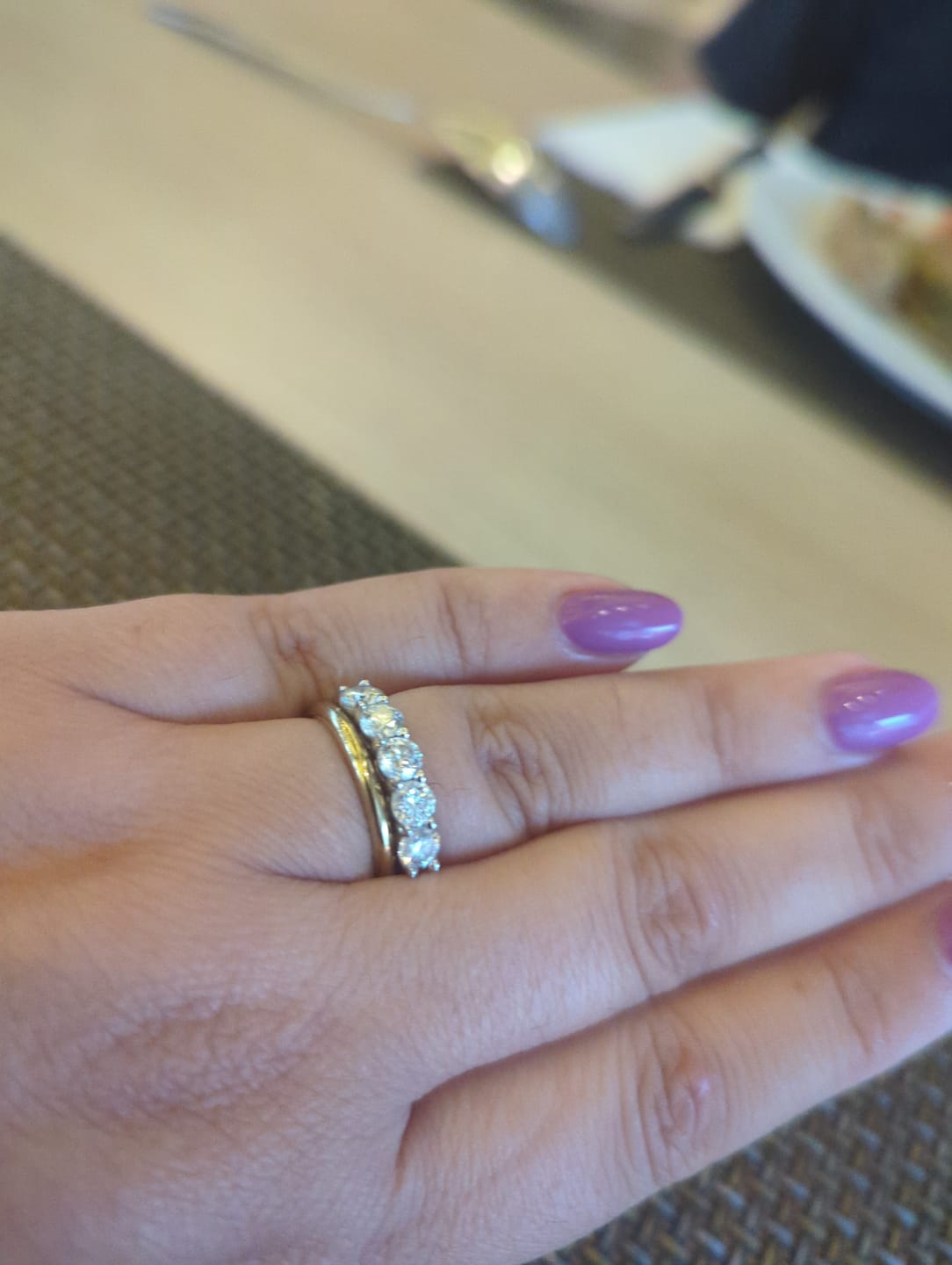 Customer photo review of Luxury 5-Stone Ring/Band 4MM - Moissanite (Protective Rhodium Plated)