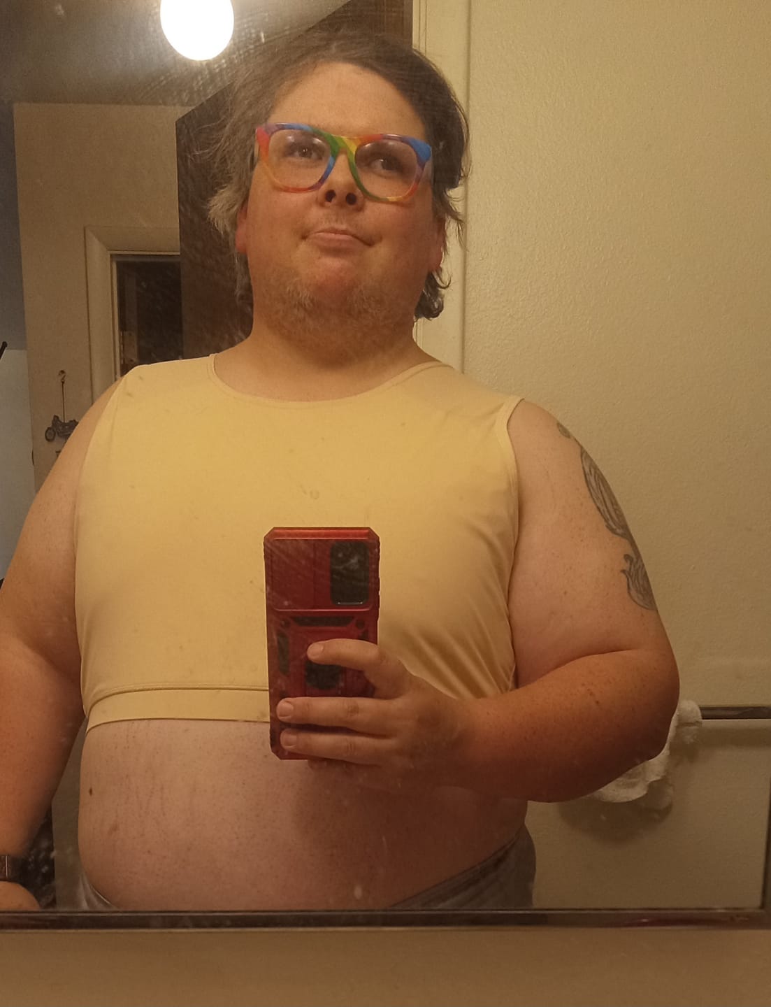 Customer photo review of Mesh Back Comfort Band Binder Beige