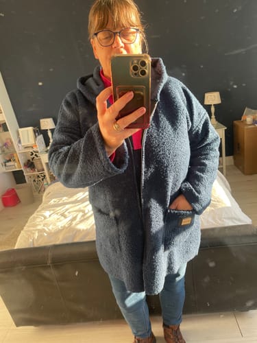 Customer photo review of Kylie Navy Hooded Coatigan