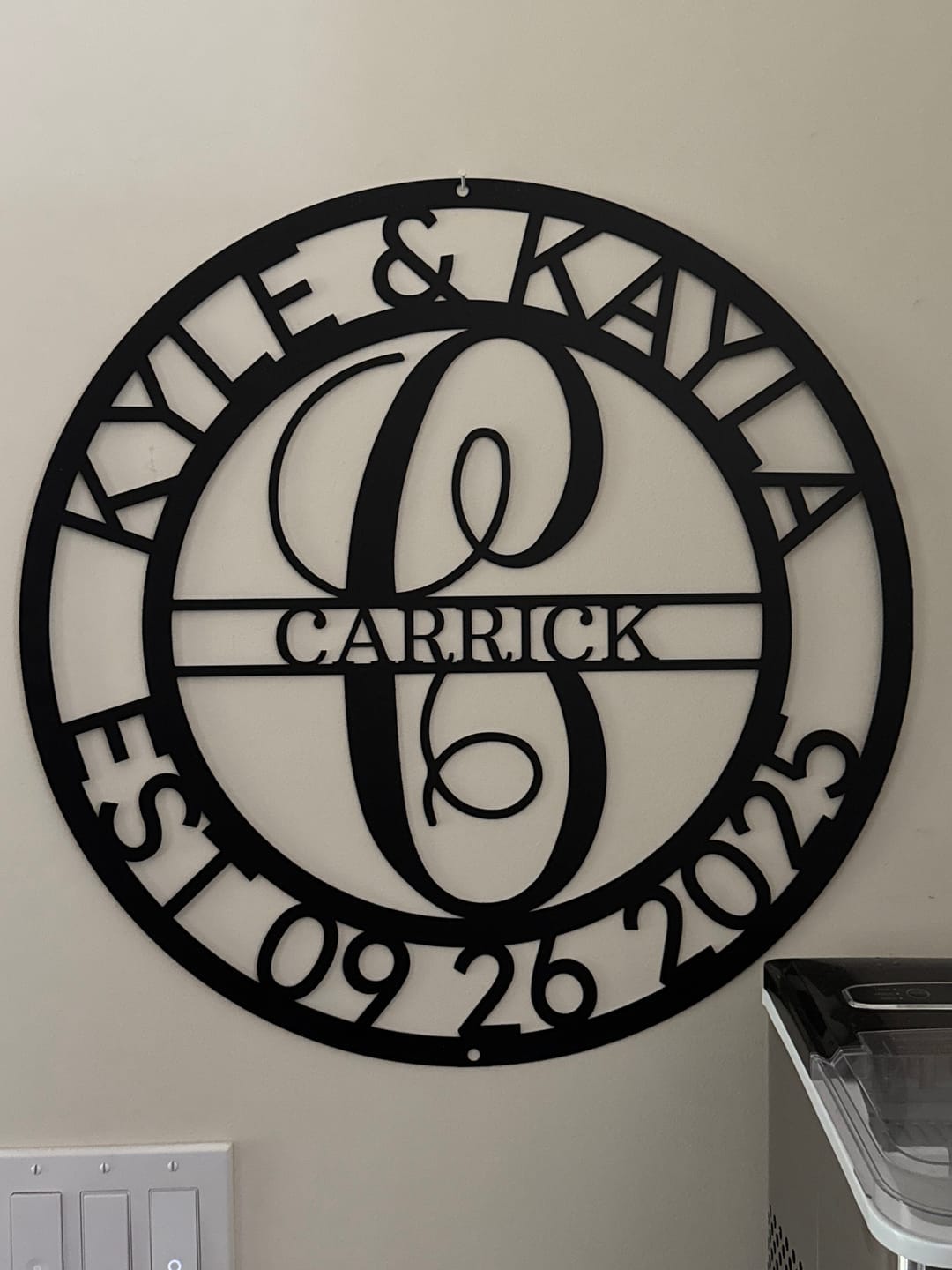 Customer photo review of Personalized Elaborate Name Steel Sign - Custom Anniversary & Wedding Gift