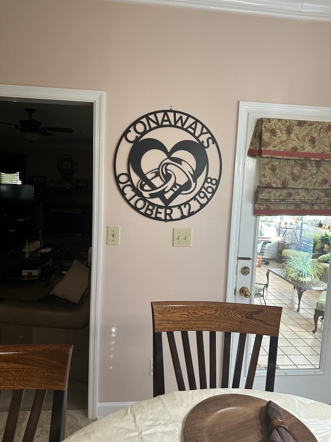 Customer photo review of Personalized Elaborate Name Steel Sign - Custom Anniversary & Wedding Gift