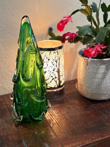 Customer photo review of Evergreen Blown Glass Tree, Green