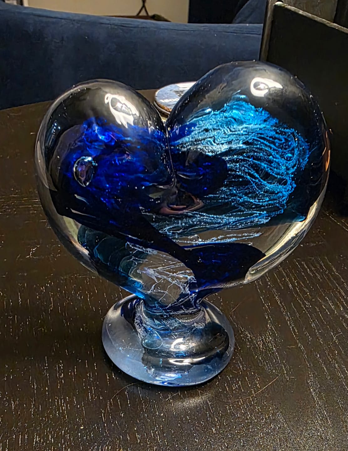 Customer photo review of Glass Heart with Cremation Ash - Standing