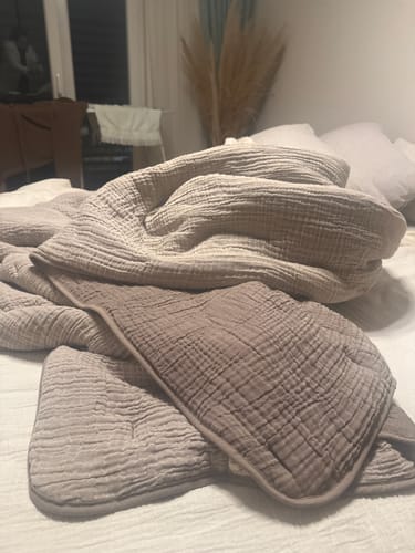 Customer photo review of Koza Nevresim Gerektirmeyen Pamuk Müslin Yorgan , Yatak Örtüsü Kahverengi
