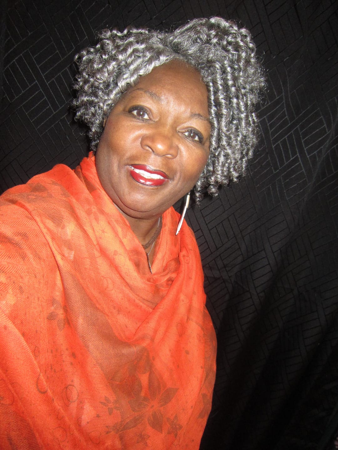 Customer photo review of Luvwin 5x5 Lace Salt And Pepper Short Spiral Curl Wig